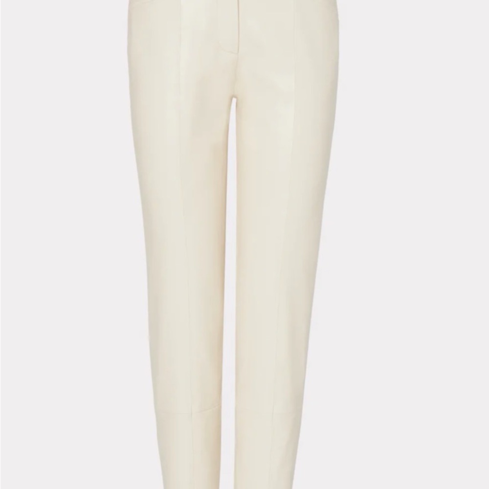 Milly Rue Vegan Leather Pants Ecru BNWT